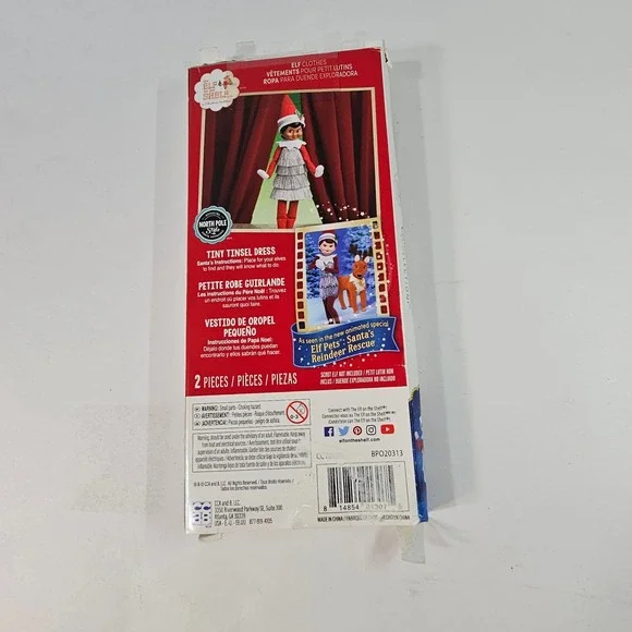 Elf on the Shelf Claus Couture Collection Tiny Tinsel Dress Clothes Outfit - Picture 3 of 5